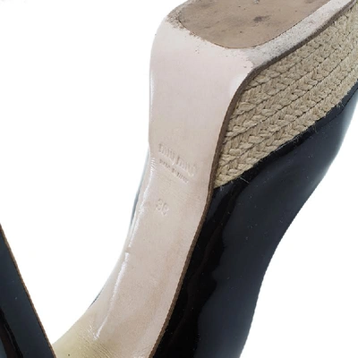 Pre-owned Miu Miu Black Patent Open Toe Pumps Size 36