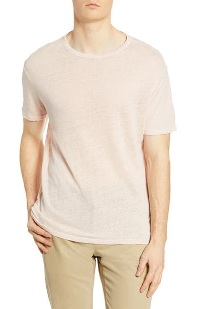 Shop Officine Generale Garment Dyed Linen T-shirt In Rosebud