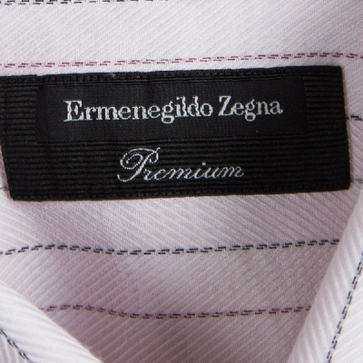 Pre-owned Ermenegildo Zegna Pink Cotton Striped Long Sleeve Button Front Shirt Xxl