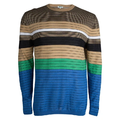 Pre-owned Kenzo Multicolor Striped Crew Neck Jumper L