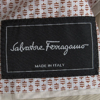 Pre-owned Ferragamo Beige Cotton Regular Fit Giacca Blazer L