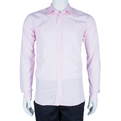 Pre-owned Hermes Men's Pink Straight Fit Poplin Shirt S