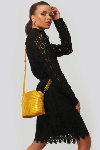 Shop Na-kd Rounded Croc Crossbody Bag Yellow