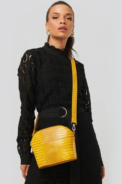 Shop Na-kd Rounded Croc Crossbody Bag Yellow