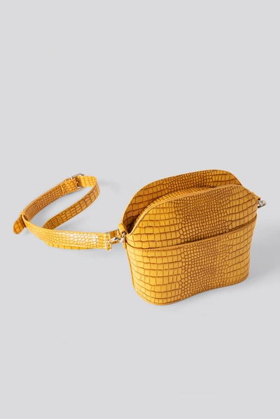 Shop Na-kd Rounded Croc Crossbody Bag Yellow