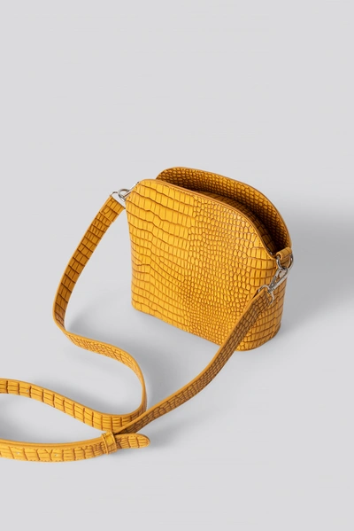 Shop Na-kd Rounded Croc Crossbody Bag Yellow