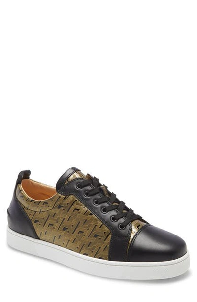 Shop Christian Louboutin Louis Junior Sneaker In Black / Gold