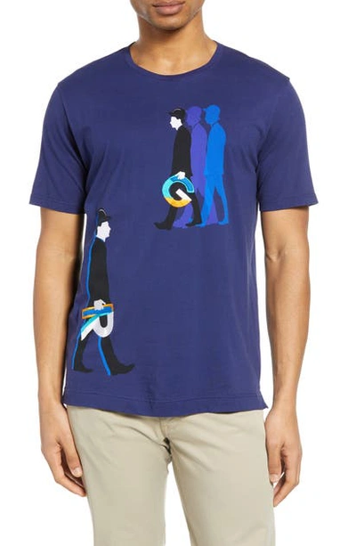 Shop Robert Graham Walk Like Rg Embroidered Graphic Tee In Sapphire