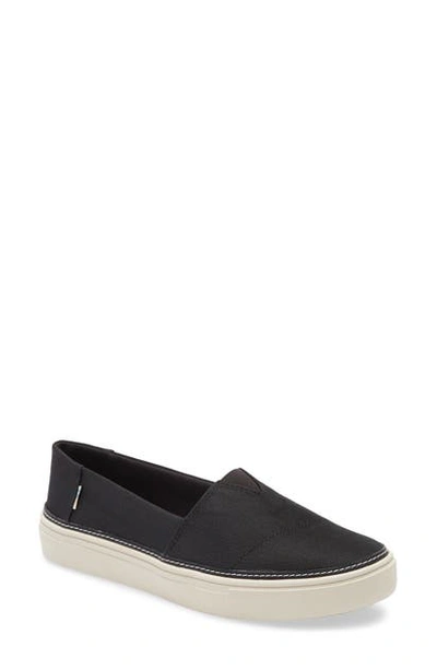 Shop Toms Parker Platform Slip-on Sneaker In Black Fabric