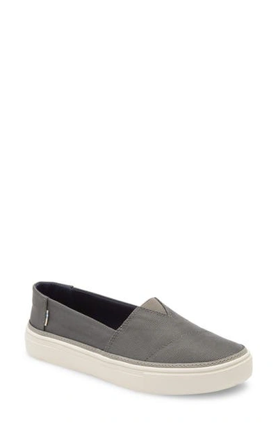 Shop Toms Parker Platform Slip-on Sneaker In Grey Fabric