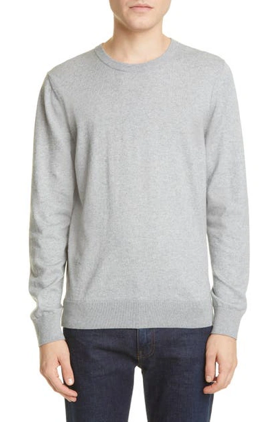 Shop Apc Pull Julien Solid Crewneck Sweater In Grey