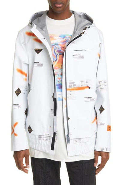 Shop Heron Preston Gore-tex Print Windbreaker Jacket In White
