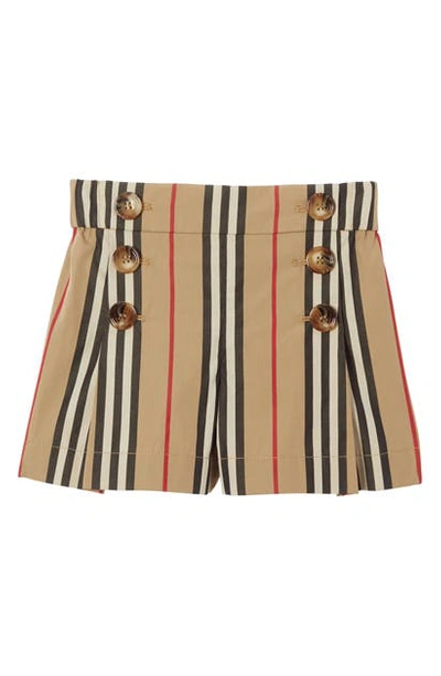 Shop Burberry Tamara Icon Stripe Sailor Shorts In Archive Beige