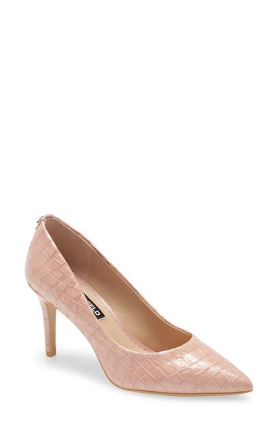 Shop Karl Lagerfeld Royale Pump In Blush Leather