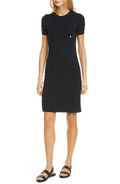 Polo Ralph Lauren Cable Sweater Dress In Polo Black | ModeSens