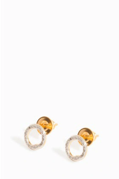 Shop Monica Vinader Riva Round Diamond Earrings In Metallic