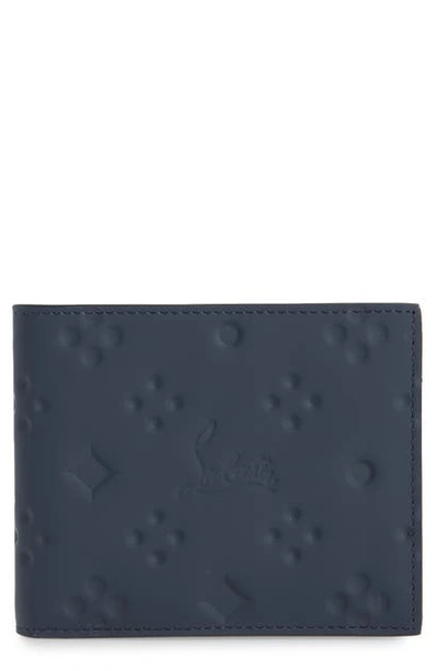 Shop Christian Louboutin Coolcard Calfskin Leather Wallet In Navy