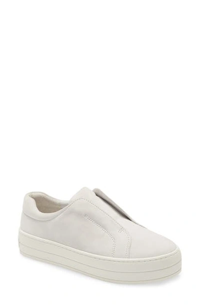 Shop Jslides Heidi Platform Slip-on Sneaker In White/ White Leather