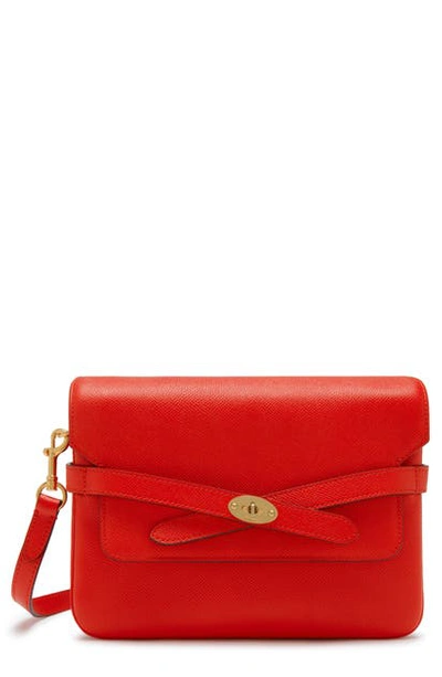 Shop Mulberry Bayswater Pebbled Leather Crossbody Bag In Lipstick Red
