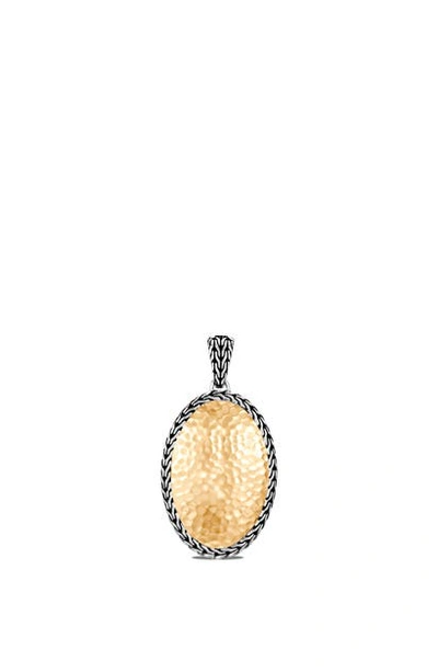 Shop John Hardy Classic Chain Hammered 18k Gold & Silver Oval Pendant In Gold/ Silver