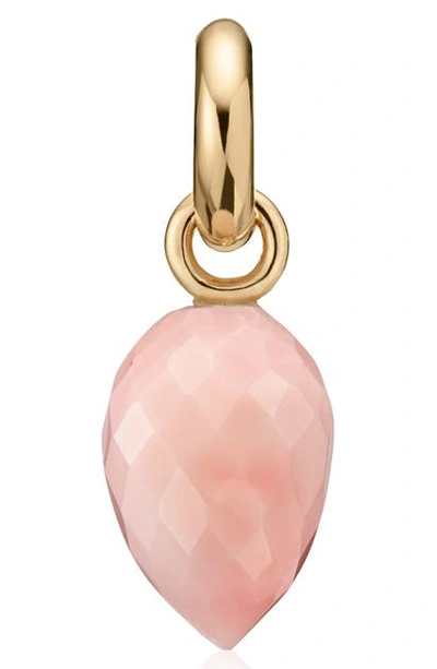 Shop Monica Vinader Fiji Bud Gemstone Enhancer In Yellow Gold/ Pink Opal