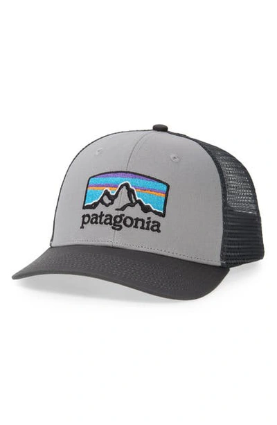 Shop Patagonia Fitz Roy Horizons Trucker Hat In Drifter Grey