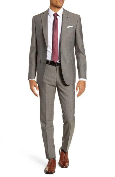Shop Ted Baker Jay Trim Fit Solid Wool Suit In Taupe