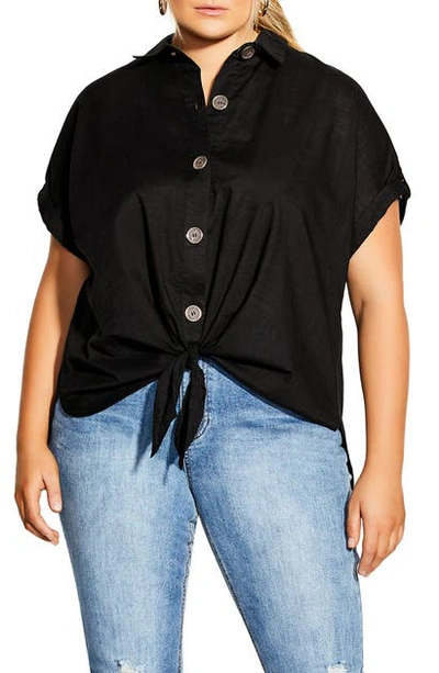 Shop City Chic Explore Shirt In Black