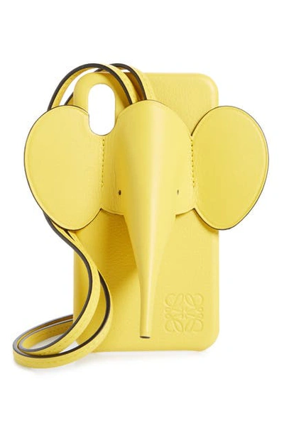 Shop Loewe Elephant Iphone X/xs Case & Crossbody Strap In Yellow