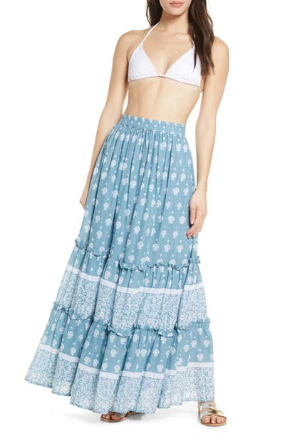 Shop Roller Rabbit Tashi Cover-up Maxi Skirt In Teal