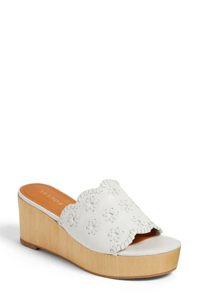 Shop Jack Rogers Rory Wedge Slide Sandal In White Leather