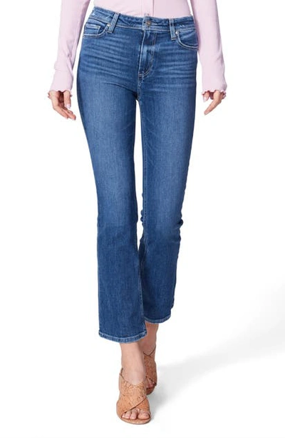 Shop Paige Claudine High Waist Ankle Flare Jeans In Roadie Distressed