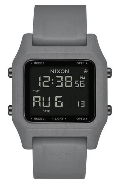 Shop Nixon Staple Digital Silicone Strap Watch, 39mm In Graphite/ Black/ Graphite