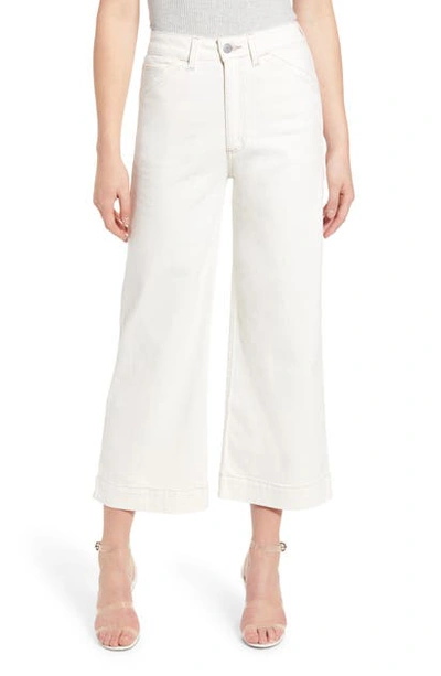 Shop Ag Rosie High Waist Crop Wide Leg Jeans In Moderne White