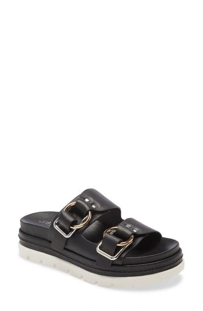 Shop Jslides Baha Slide Sandal In Black Leather