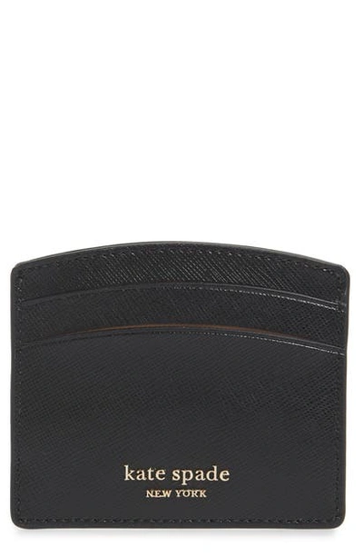 Shop Kate Spade Spencer Leather Card Case In Black