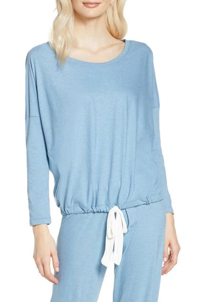 Shop Eberjey Heather Knit Slouchy Tee In Blue Shadow