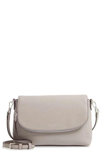 Shop Kate Spade Large Polly Leather Crossbody Bag In True Taupe