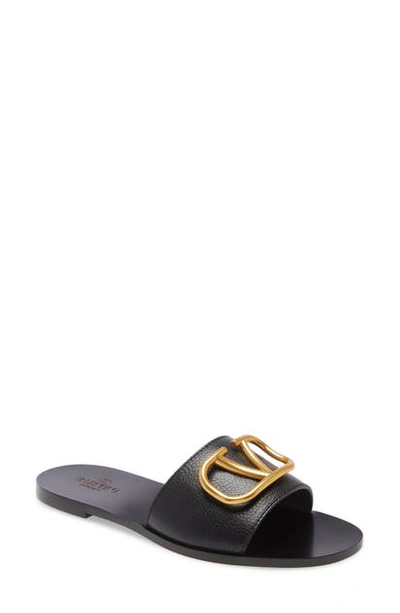 Shop Valentino Vlogo Slide Sandal In Pink