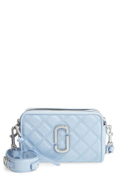 Shop The Marc Jacobs The Softshot 21 Quilted Leather Crossbody Bag In Blue Mist