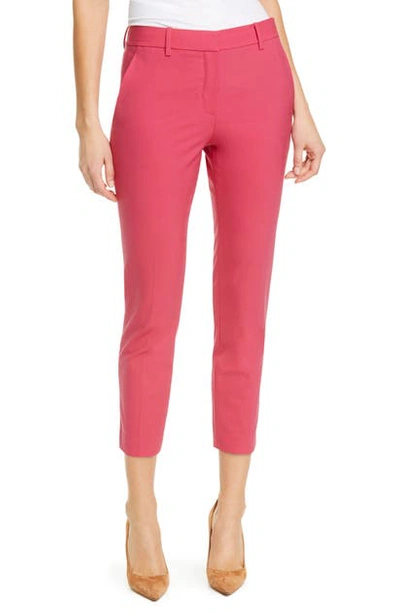 Shop Theory Treeca 2 Good Wool Crop Suit Pants In Watermelon