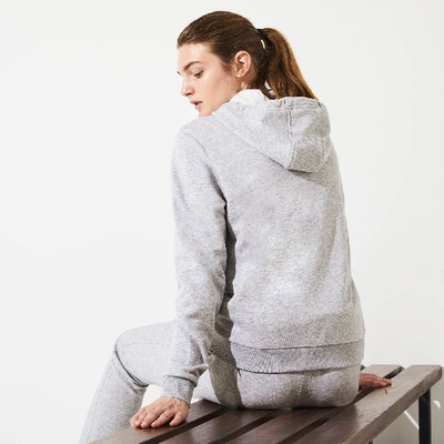 Shop Lacoste Women's Sport Full-zip Fleece Hoodie In Grey Chine