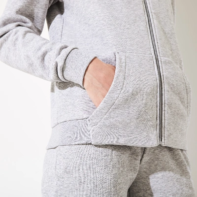 Shop Lacoste Women's Sport Full-zip Fleece Hoodie In Grey Chine