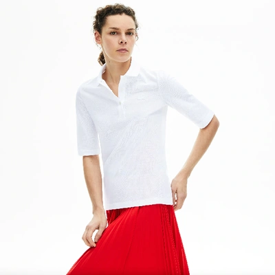 Shop Lacoste Women's Slim Fit Supple Cotton Polo - 36 In White