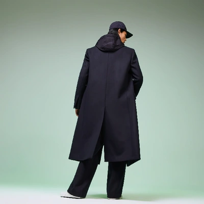 Shop Lacoste Men's Fashion Show Double-breasted Coat In Navy Blue