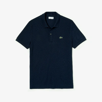 Shop Lacoste Men's Regular Fit Thermoregulating Piqué Polo Shirt In Navy Blue