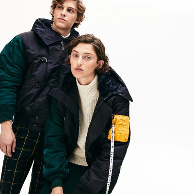 Lacoste Unisex X Alpha Industries Colorblock Flightjacket In Dark Grey,navy  Blue,green,yellow | ModeSens