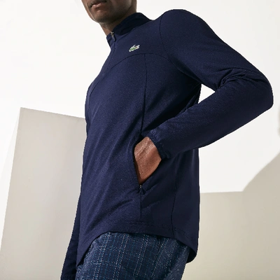 Shop Lacoste Men's Sport Stretch Half Zip Sweatshirt - S - 3 In Blue