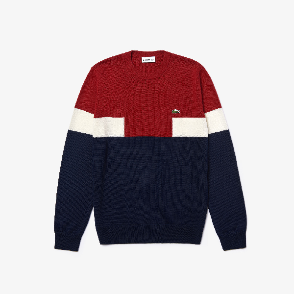 red white and blue lacoste sweater