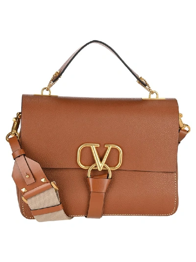 Shop Valentino Vring Tote Bag In Brown
